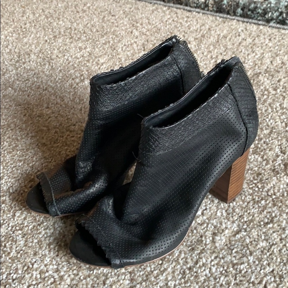 Black leather heels